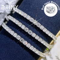 BXINY GRA Certified 2.5/3.5mm Moissanite Tennis Bracelet 100% S925 Silver for Women Men Lab Diamond Hand Chain Gift Fine Jewelry