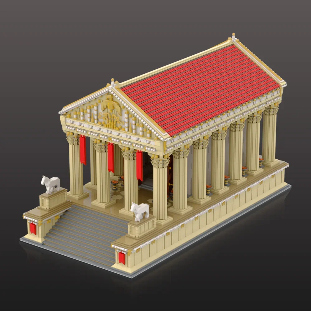 ゴブリックス MOC 古代ローマ寺院ビルディングブロックモデル中世古代ローマ寺院建築レンガ組み立ておもちゃ子供ギフト