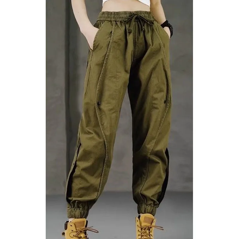 New Autumn Fashion Trend Brand Korean Version Patchwork Retro Workwear Loose Fitting and Versatile Handsome Men's Casual Pants