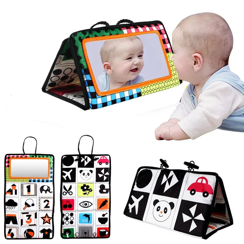 Soft Foldable Crib Activity Book with Mirror 6
