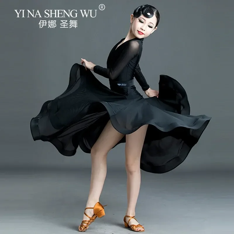 2026 New Ballroom Dance Dress For Girls Practice Clothes New Waltz Latin National Standard  Dance Clothes Modern Dance Dress