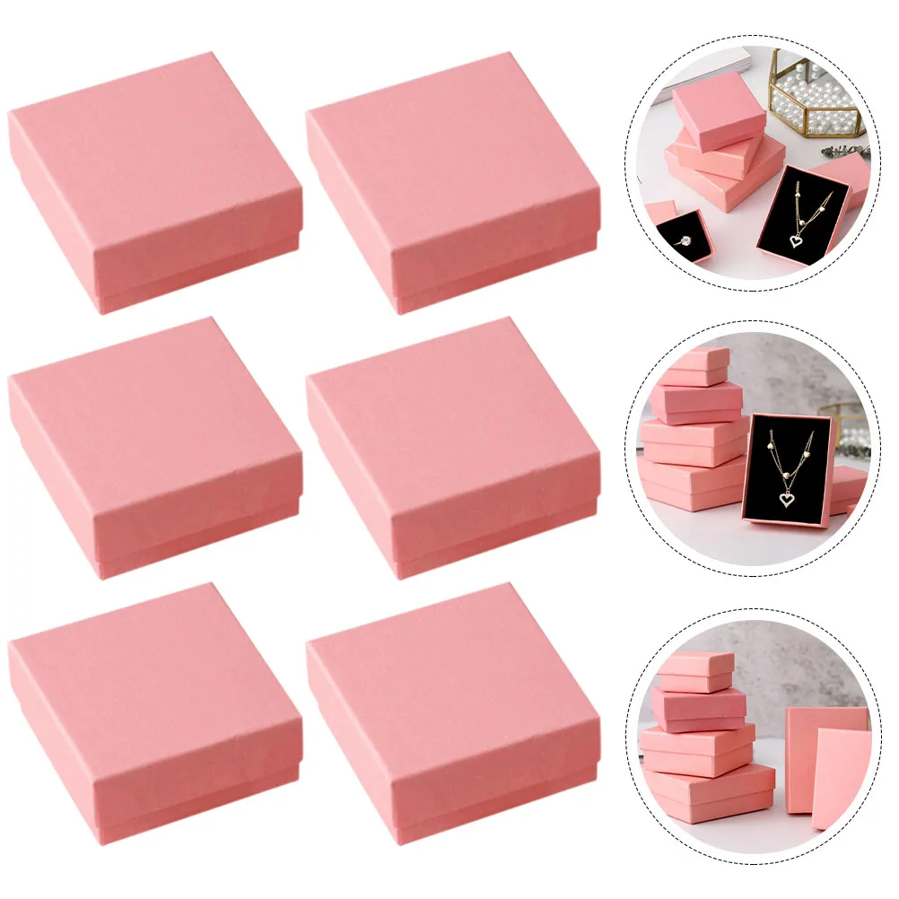 

6 Pcs Jewelry Box Gift Small Boxes for Women Cardboard Bracelets Present with Cover Lids Necklace Bulk
