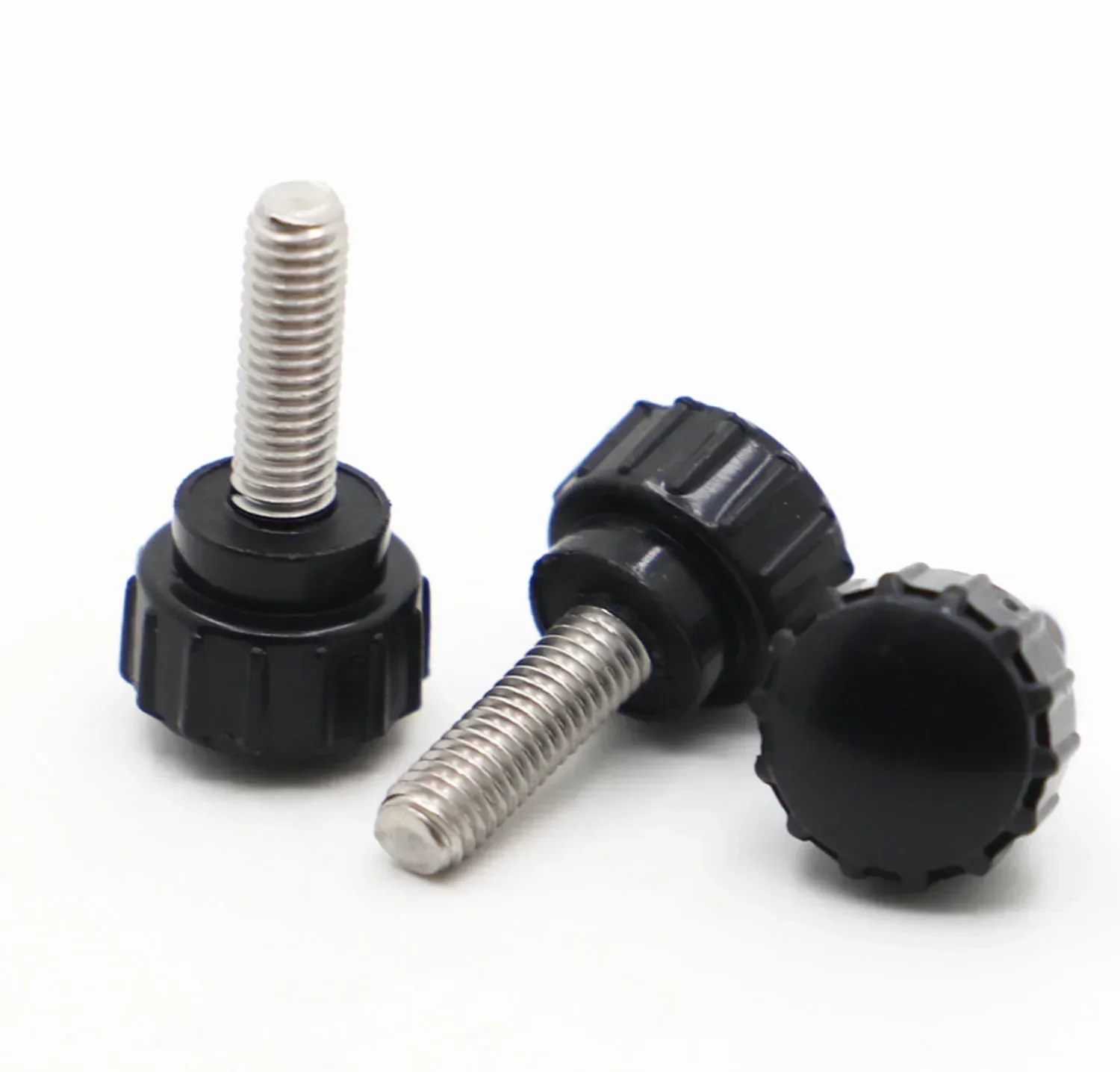 M3 M4 M5 M6 M8 Round Head Handle Hand Screw Round Knurled Thumb Screw Plastic Tighten Bolt Nuts Knob 304 Stainless Steel