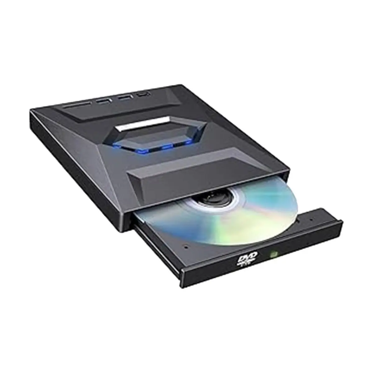 DT75BG Multi-Functional External Blu-Ray Drive, USB /Type-C Portable VCD/DVD/CD Burner Reader with USB Hub, SD Card Reader
