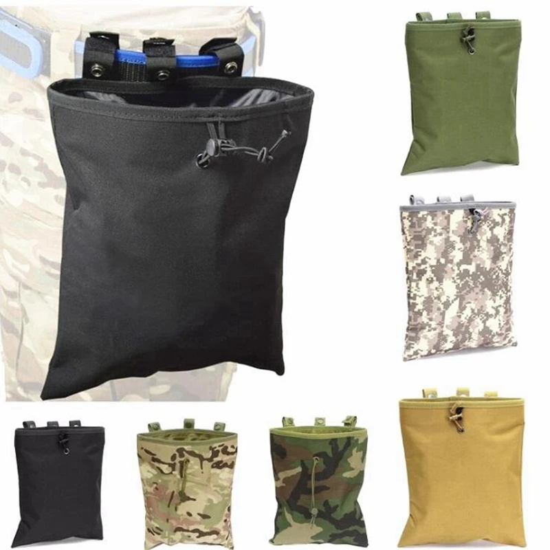 MOLLE Dump Pouch Tactical Mag Recovery Pouch Drawstring Magazine Recycling Pouch Airsoft Hunting Gear