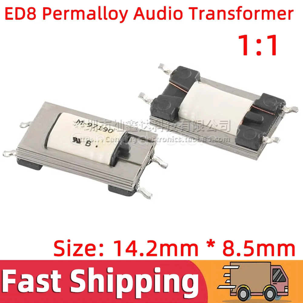 

2pcs ED8 SMD SMT Permalloy Audio Transformer Impedance 600 : 290 ohm 300-3500HZ Turns Ratio 1:1 isolation Ni-Fe Transformer