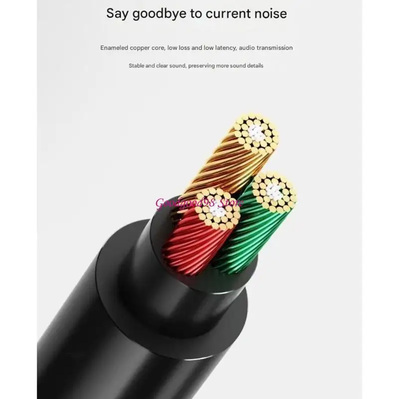 Type C to 2RCA Auditory Adapter Cable Reinforced Construction for Travel Party 