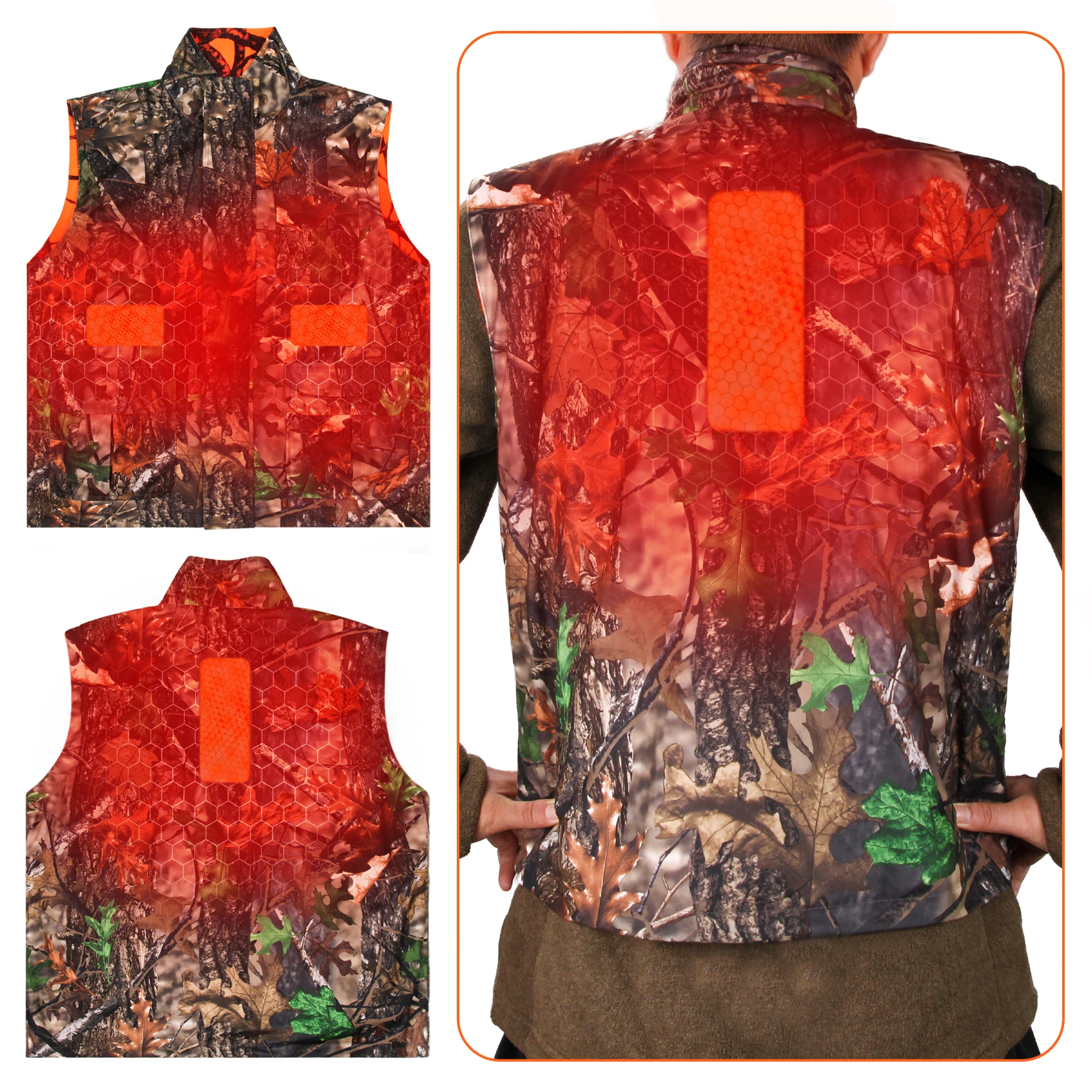 Camouflage Graphene Heated Vest Warm Sleeveless Jacket Winter USB Electric Thermal Vest Heating Outdoor Hunting Vest Coat