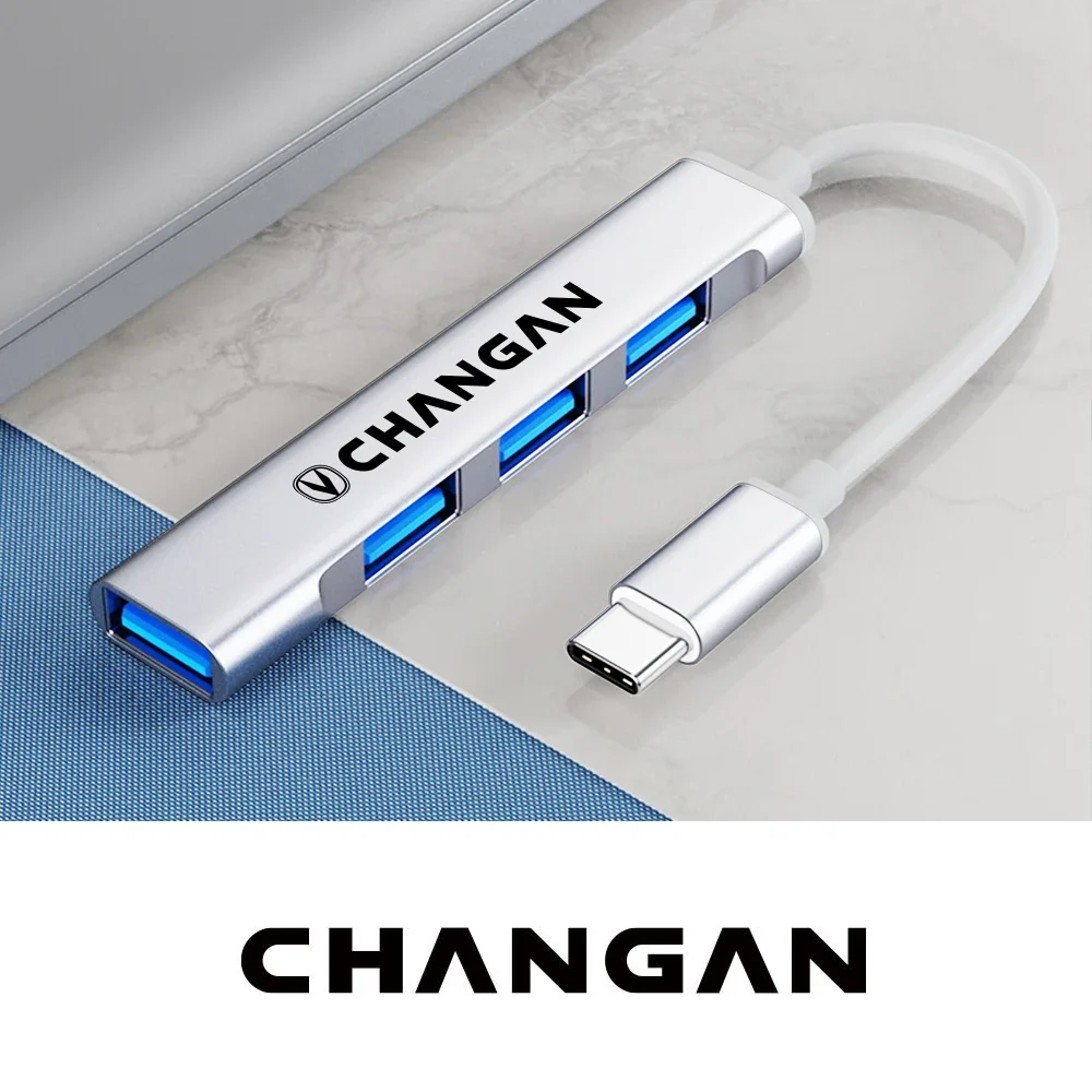 Type C USB C HUB 4 Port Multi Splitter Adapter Car Accessories For Changan CX70 CS95 CS55 CS75 Plus CS35 Filter Bunper CS15
