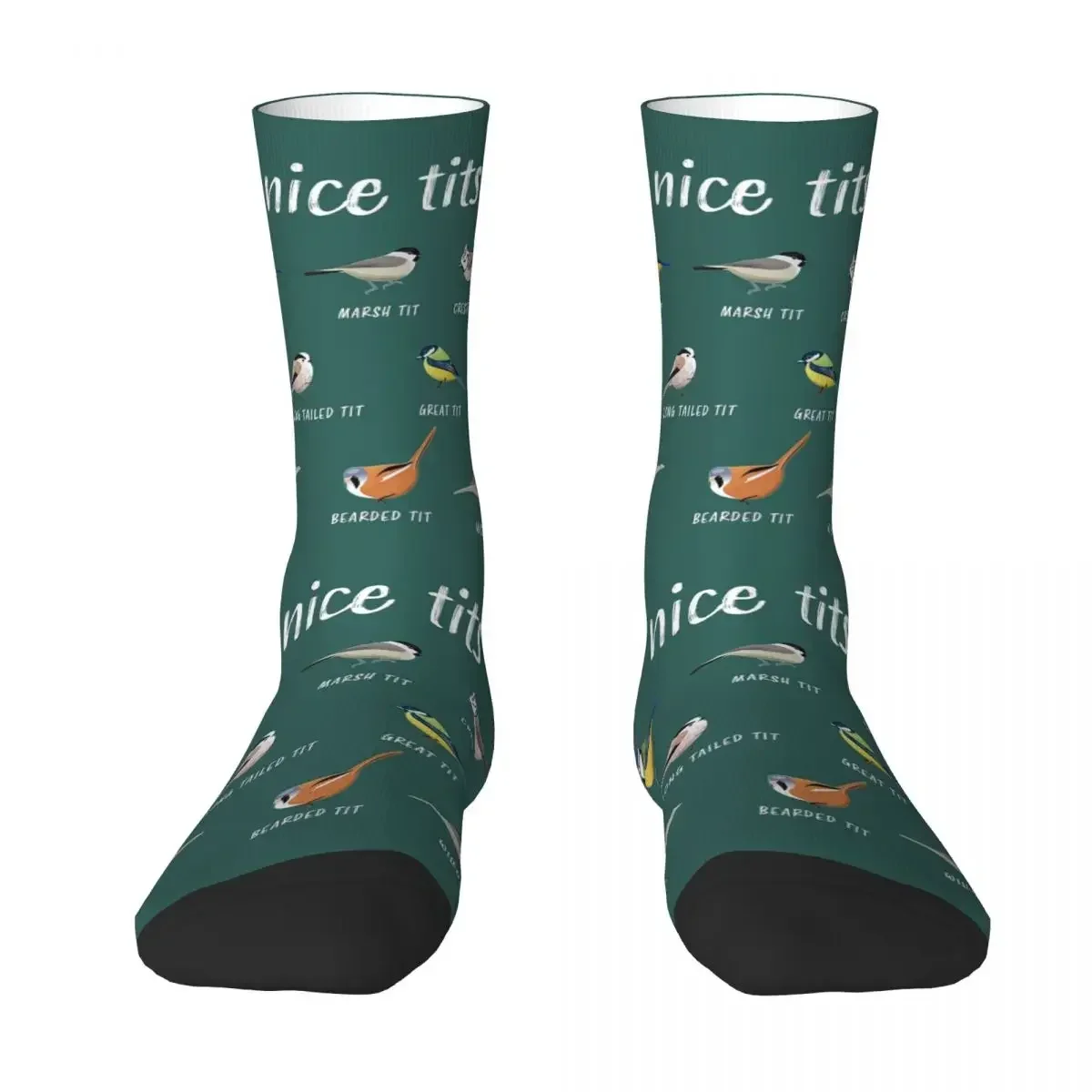 Nice Tits Funny Bird Watching Gift For Birder Men And Women Socks Quality Stockings All Season Long Socks for Man Woman's Gifts