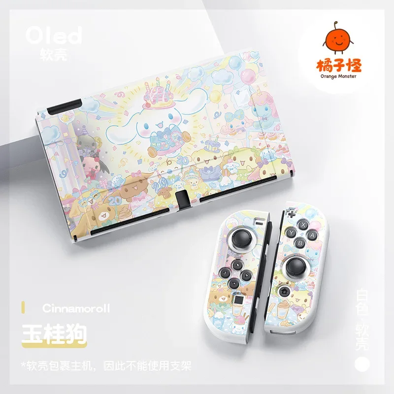 Sanrio Hello Kitty Kuromi Soft Case Joycon Protective Shell Cover for Nintendo Switch NS OLED Console Crystal Cases Accessories