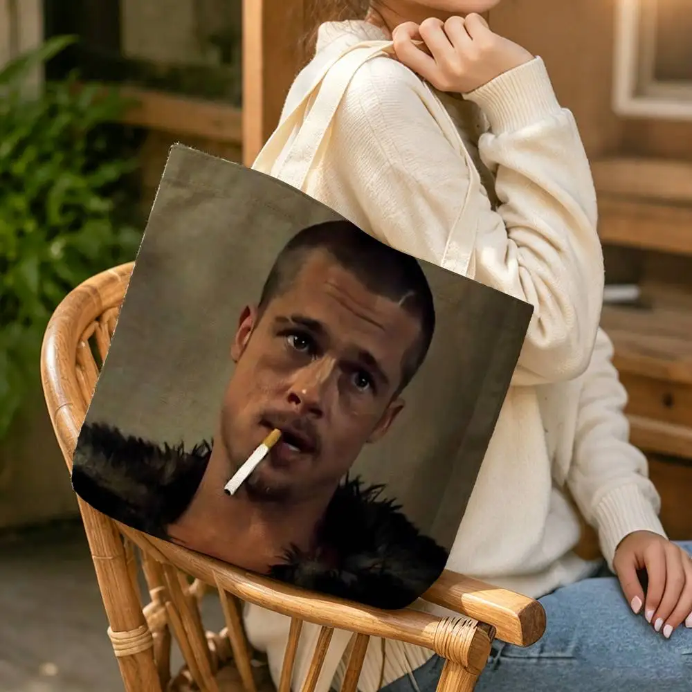 B-Bradley-Pitt Fight Filme Design  Waterproof Lined Canvas bags suitable for going to class, shopping, gifts, and commuting