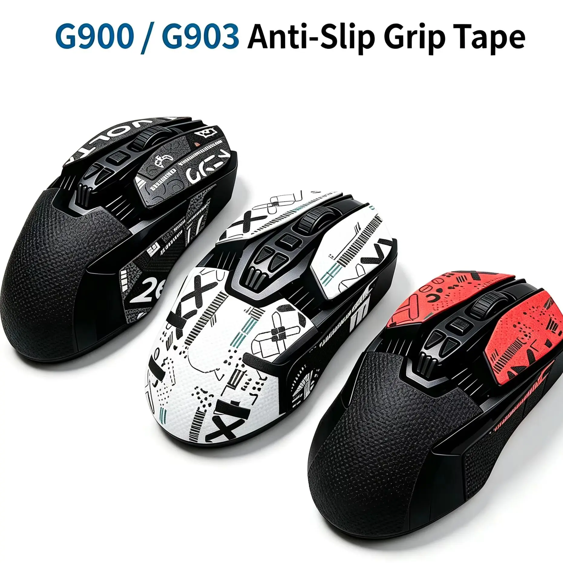 Full Wrap Mouse Anti Slip Grip Tape for Logitech G900 G903 HERO, Side Sweat Absorbing Gaming Mouse Protective Sticker