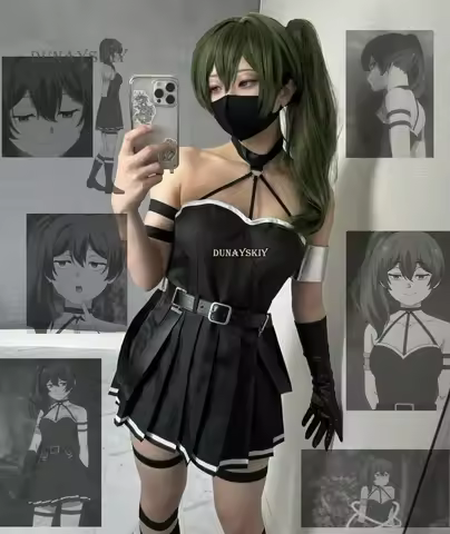 Ubel Wig Anime Frieren: Beyond Journey's End Cosplay Wig Ubel Cosplay Women Cute 45cm Long Dark Green Hair Free Wig Cap