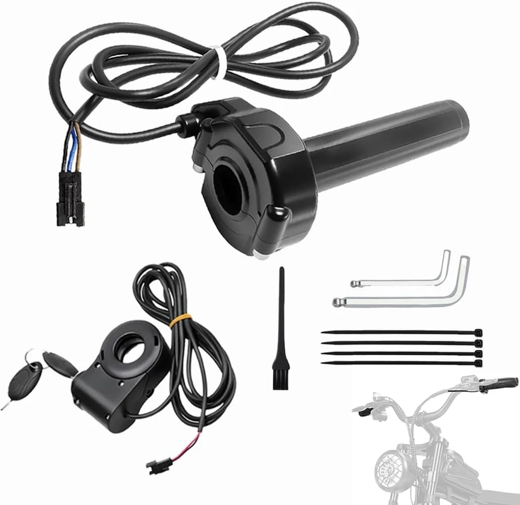 Full Twist Throttle with Key Ignition for Ridstar Q20, Surron Throttle for Ridstar Ebike Throttle Kit Electric Dirt Bike Scooter