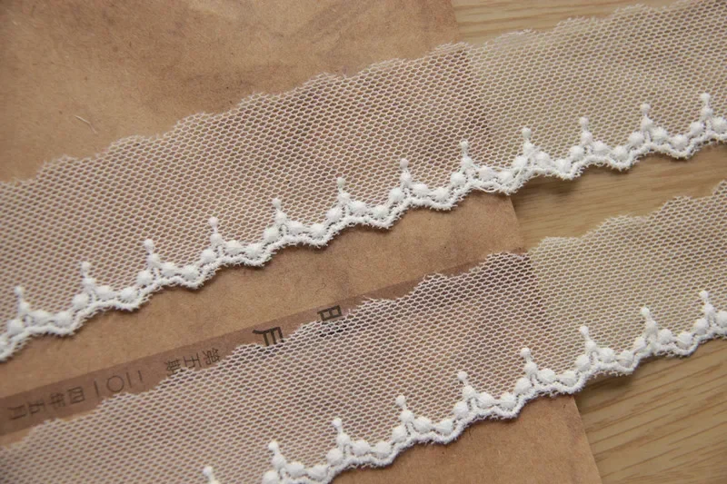 5 Yards Tulle Embroidered Lace sewing Trims White Lace black tulle lace Trims 3D Flower Polyester Appliqued