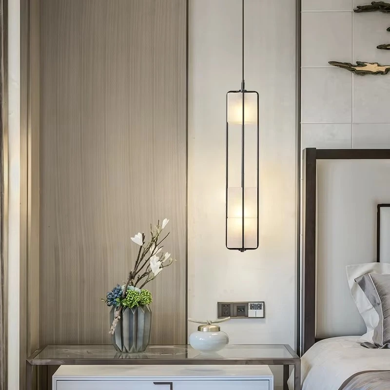 Lampada a sospensione E14 in vetro dal design moderno nordico Minimalismo Luce Ristorante di lusso Soggiorno Decorazioni per la casa Lampadario Camera da letto Led
