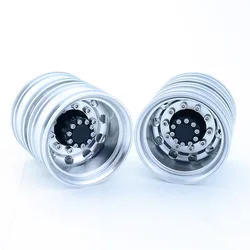 2pcs 1:14th Scale Metal Rear Wheel Hub Rim for Tamiya RC Dump Truck SCANIA 770S R620 VOLVO BENZ Arocs MAN TGX Car Accessories