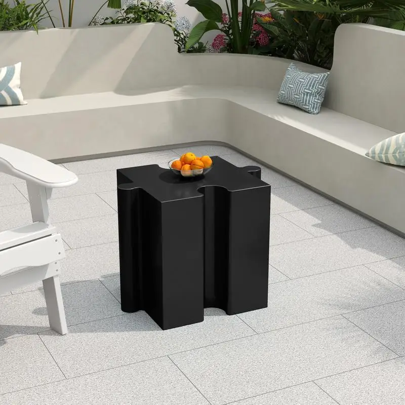 طاولة جانبية MGO ذات حافة مقعرة وحدات - اشترِ فرديًا أو الجمع بين تخطيطات مخصصة للاستخدام الداخلي والخارجي، لون أسود