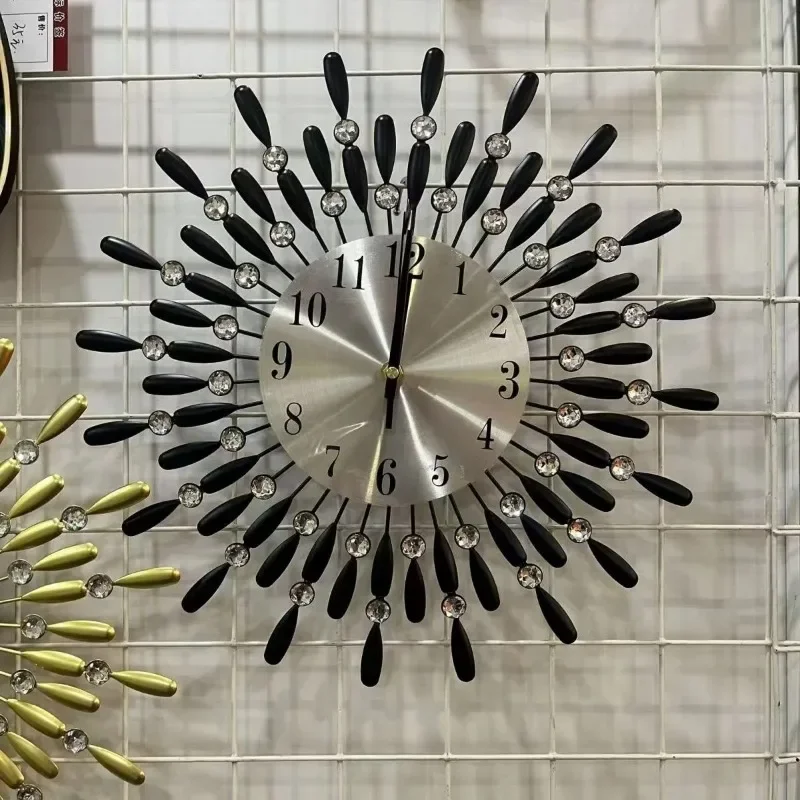 Бесшумные настенные часы в современном стиле Crystal Sun 38X38 см, новинка 2020, украшение для гостиной, офиса и дома