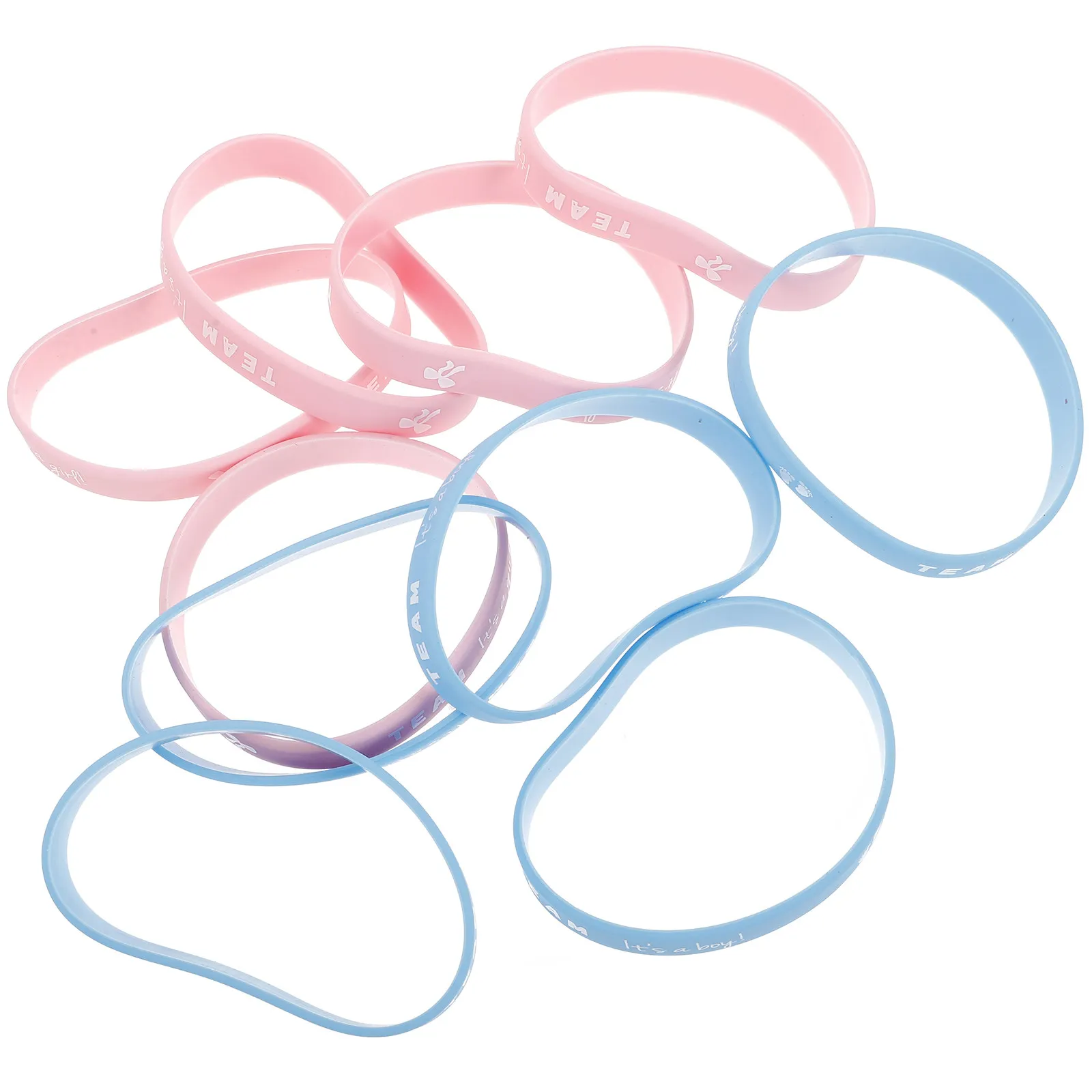 

10Pcs Gender Reveal Silicone Wristbands Team Rubber Bracelets Shower Party Favor Fun Stylish Bracelets