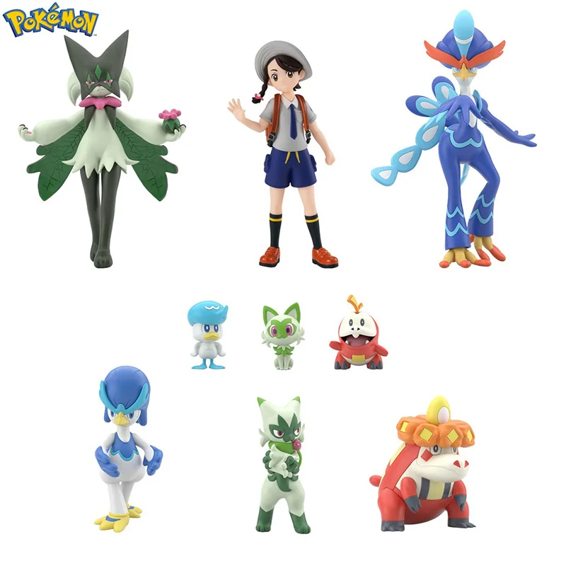 Bandai Candy Toy Shokugan Pokemon Scale World Paldea Region Set 10Cm Anime Original Action Figure Model Kit Toy Gift Collection