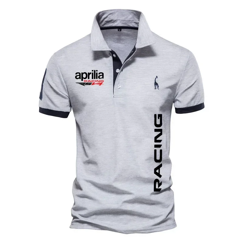 100% cotton Men\'s POLO shirt Summer new Aprilia Racing RSV4 Print Men\'s shirt matching color luxury High Quality golf shirt