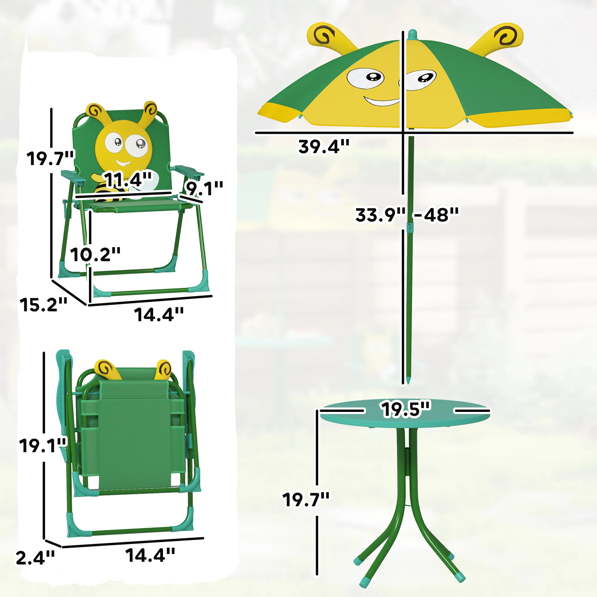 Kids Picnic Table and Chair Se - Kids Outdoor Umbrella Chair 评论和价格
