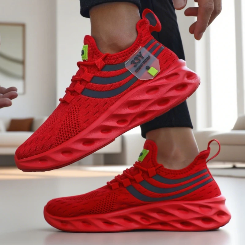 

Mesh Running Shoes for Men Outdoor Lightweight Athletic Jogging Sneakers Trendy Casual Lace Up Basketball Shoes 2025 Hot Sell