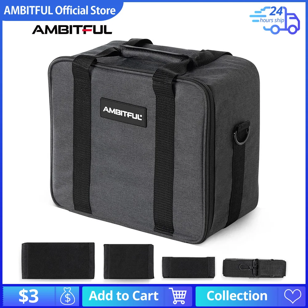 Ambitful PB19 Shoulder Straps Portable Carry Bag Studio Flash Light Video Camera Bag for Outdoor Photography Photo Video