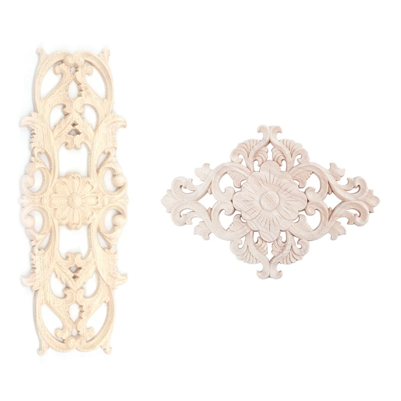 المطاط الخشب منحوتة زين ، الرجعية الأثاث الحرف ديكور ، جديد ، 22.5x8 سنتيمتر ، 21x15 سنتيمتر ، 2 قطعة