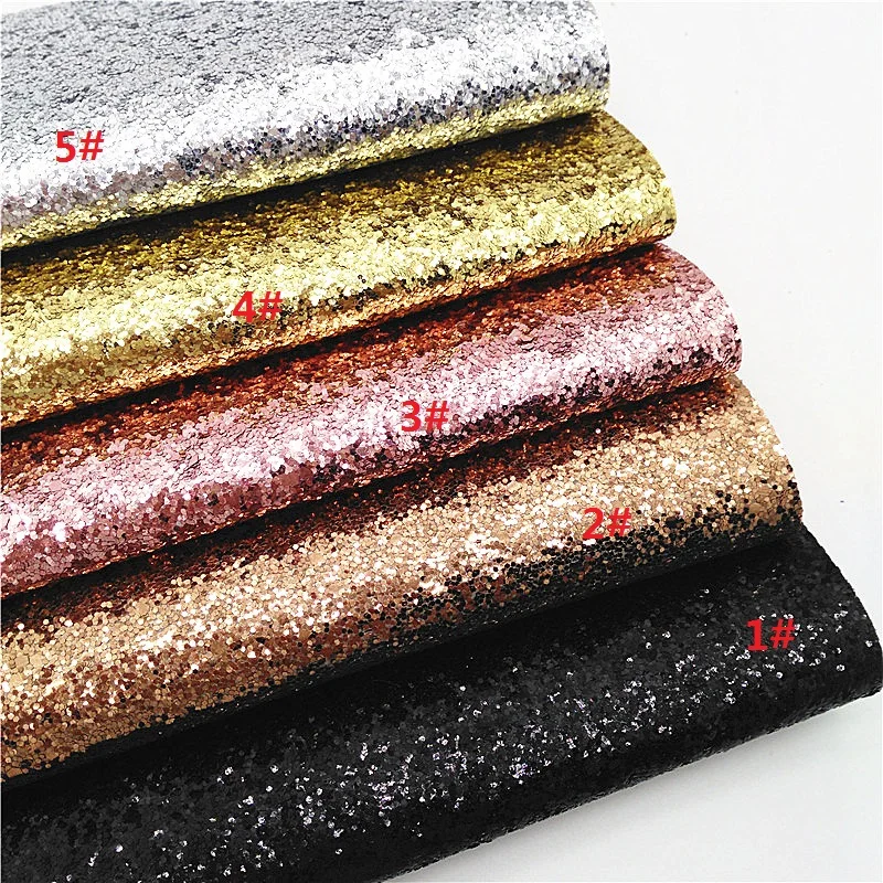 Flat Chunky Glitter Leather Sheets Red Green White Glitter Faux Leather Vinyl Fabric For Bow Handmade Craft DIY Accessories W310