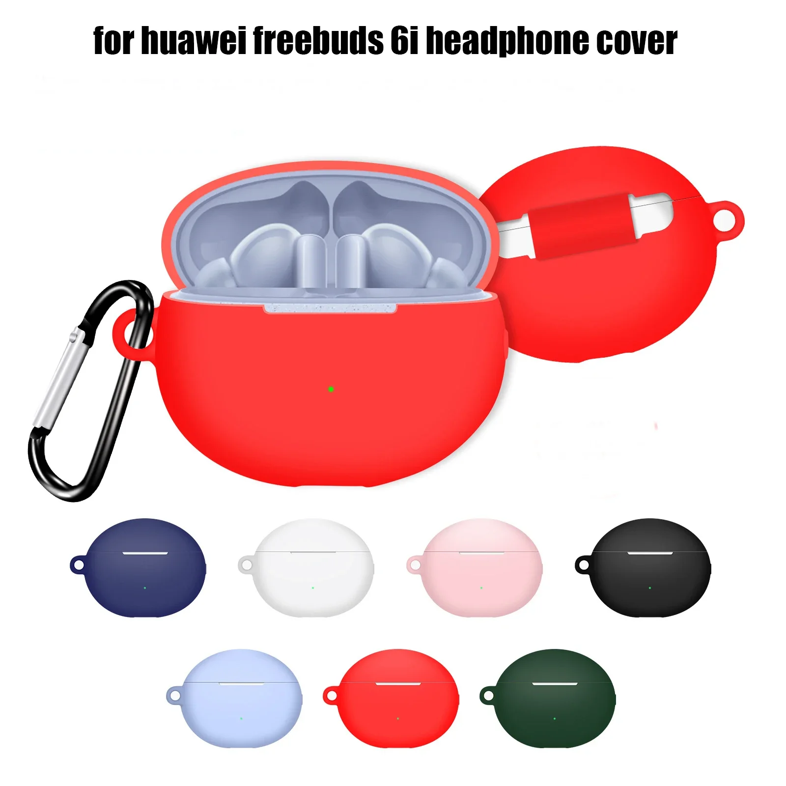 

For Huawei Freebuds 6i Protective Case with Hook Soft Cover Silicone Shells Anti Dust Sleeve Earphone Protection Accessories