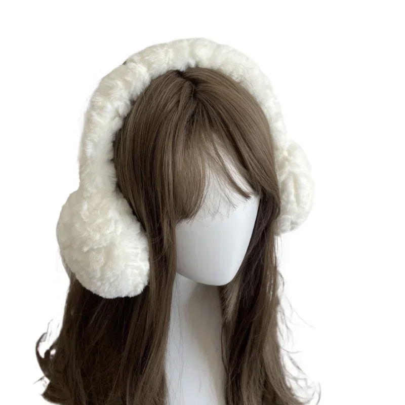 White Japanese Plush Earmuffs Headwear JK Winter Warm Padded Earrings Earplugs Cold Protection Ear Cover Cycling Accessories