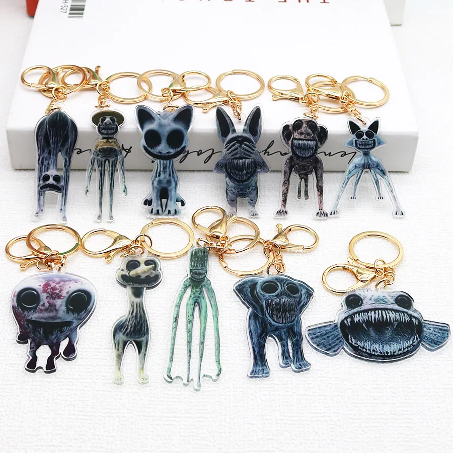 New Zoonomaly Cat Keychain Horror Doll Zoo Anomaly Acrylic Animals Toy Figure Backpack Pendant Cosplay Cute Kids Fans Collection