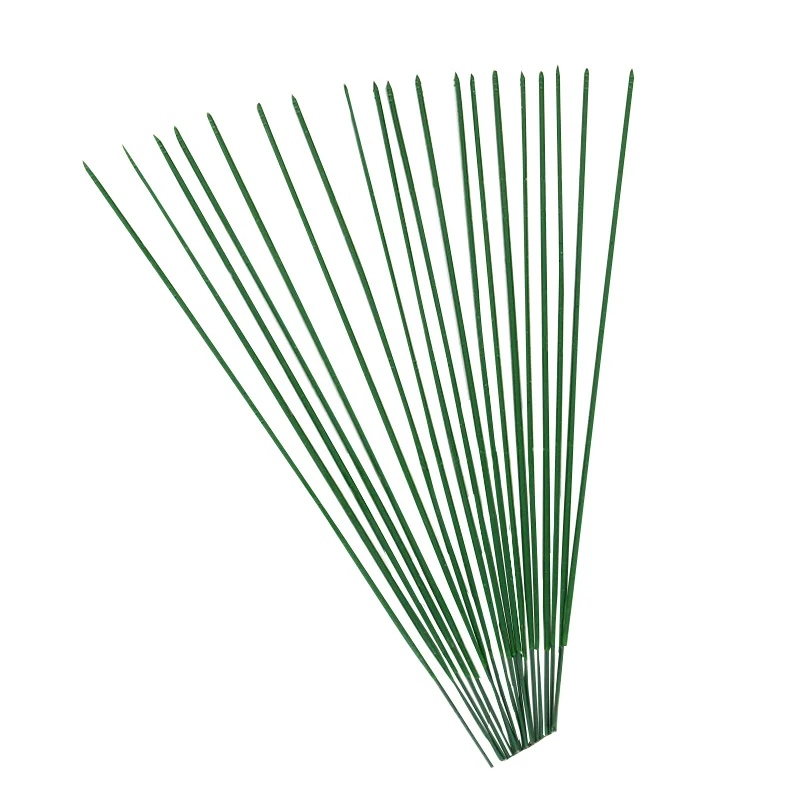 

50Pcs Floral Stem Wire Green Plastic Covered Iron Wire 2x400mm Flexible Durable for DIY Floral Arrangement Craft