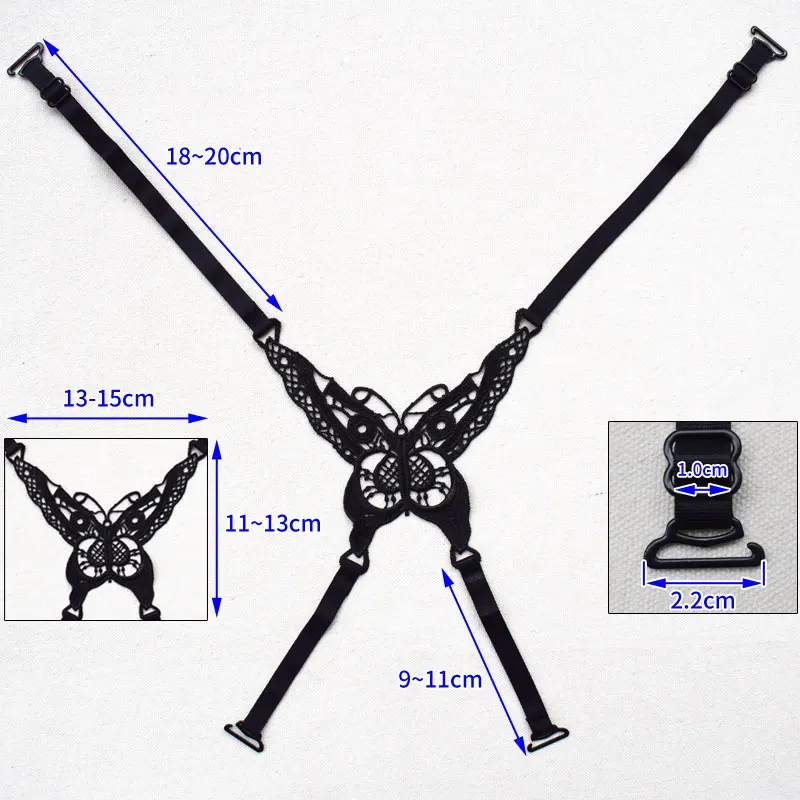 Женский сексуальный невидимый бюстгальтер с открытой спиной и перекрестными лямками Кружевные бретельки для бюстгальтера с крестом на спине и бабочкой