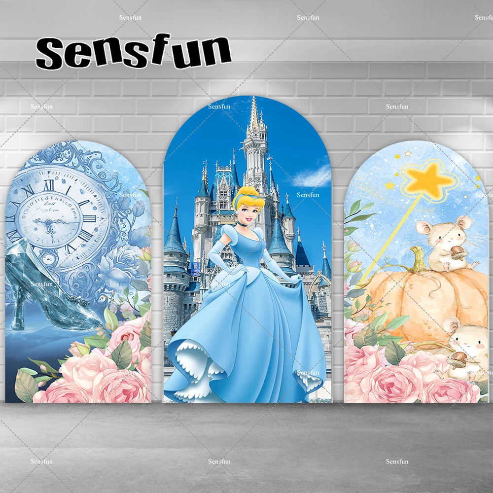 

Fairy Castle Princess Cinderella Arch Backdrop Cover Girls Baby Shower Birthday Party Chiara Backgrounds Doubleside