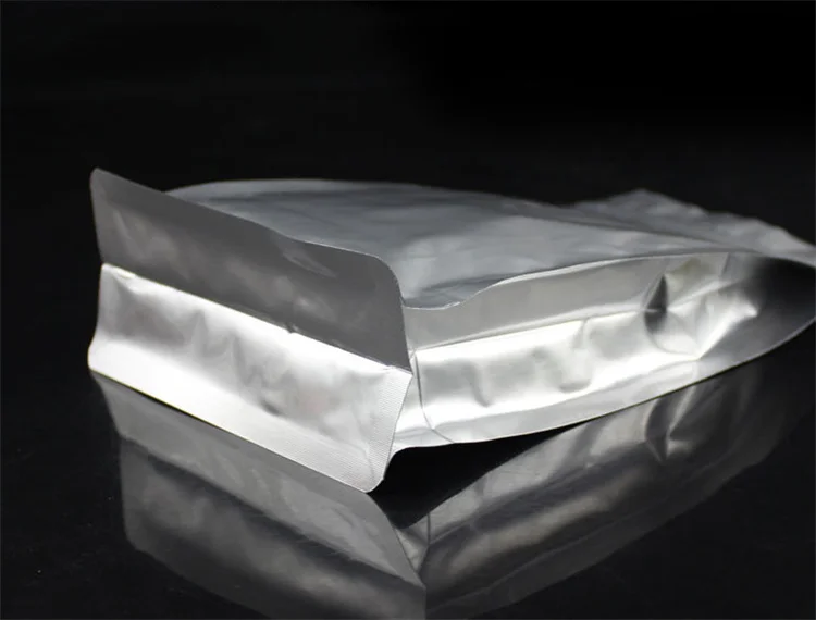 50PCS 3D Thick Pure Aluminum Foil Sunproof Ziplock Bags Resealable Snack Coffee Tea Dried Fruits Meat Gifts Packaging Pouches