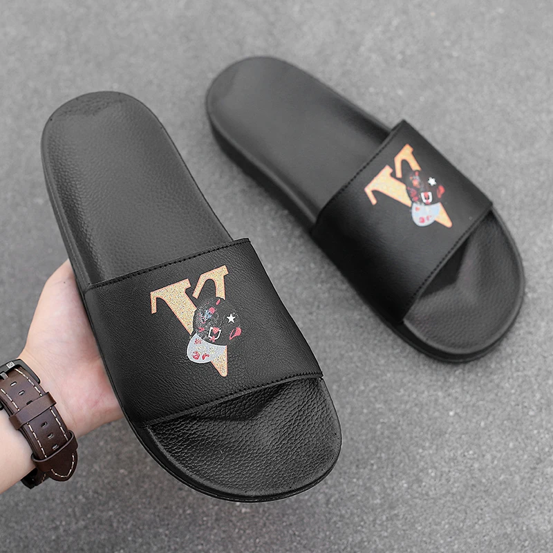 Summer Beach Outdoor Men's Slides Slippers 2023 Platform Mules Shoes Flats for Men Fashion Sandals Indoor Household Flip Flop