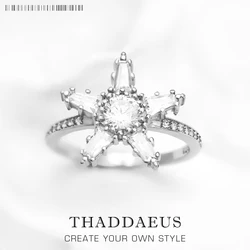 Ring White Star,Europe Style Fine Jewerly For Women,2022 Brand New Timeless Gift In 925 Sterling Silver,Super Deals
