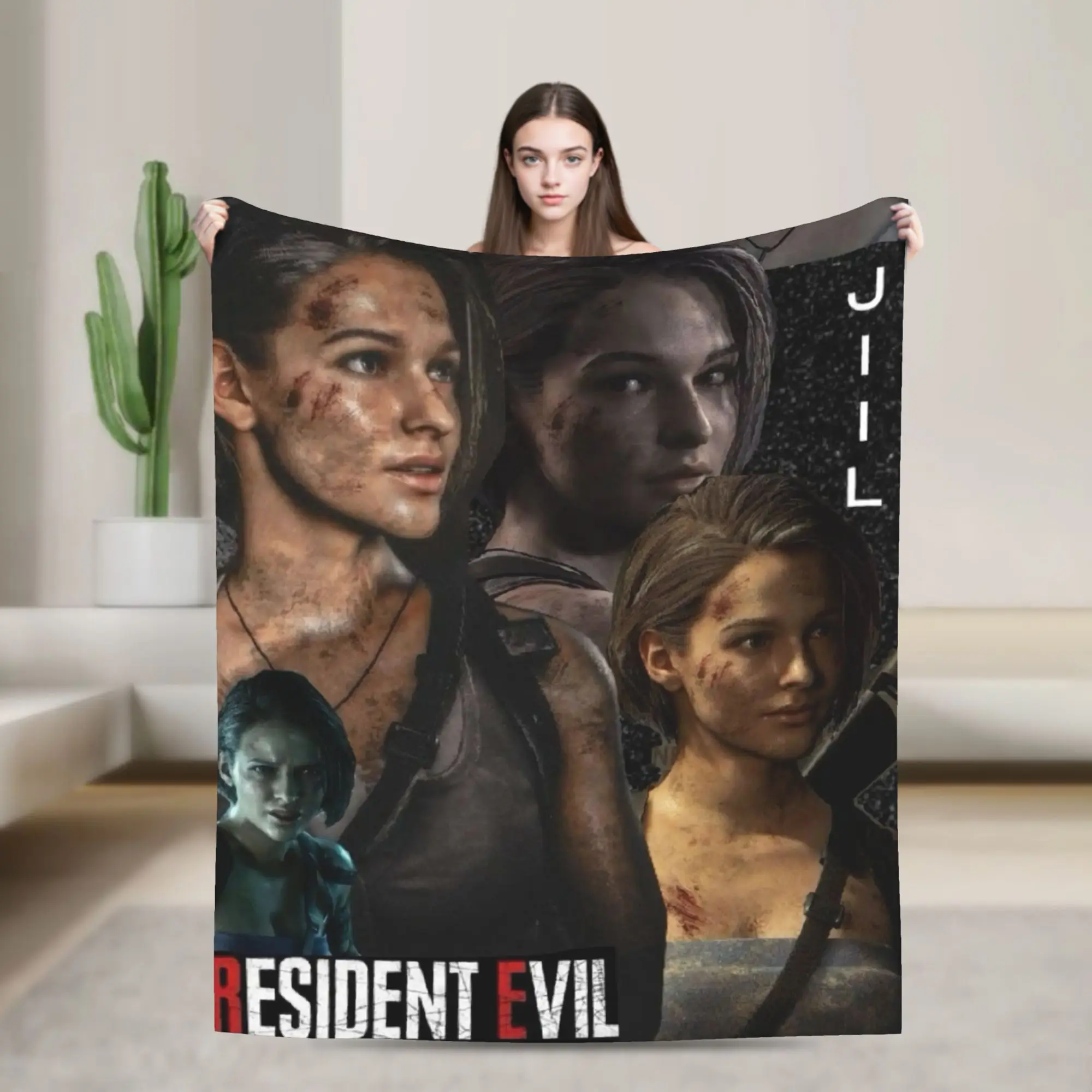 Residents Evils Jill Valentine Soft Blanket  Children Plush Throw Blanket Fashion Couch Chair Flannel Bedspread Sofa Bed Cover