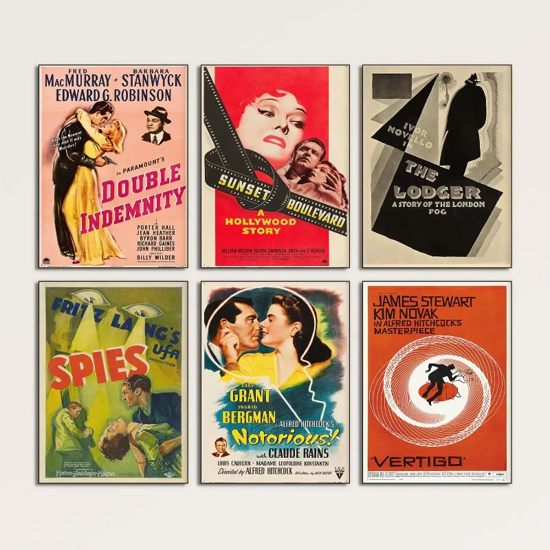 Pôster vintage da série noire, impressão em tela, imagens de arte para casa, sala de estar e quarto, decoração moderna de parede, sem moldura