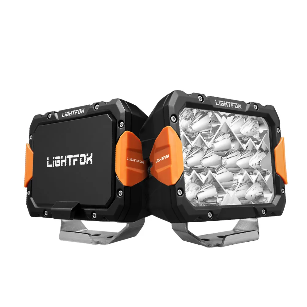 LIGHTFOX 160W 9 Inch Led Spotlight 4x4 Offroad LED Driving Light Rectangle Offroad Spotlights