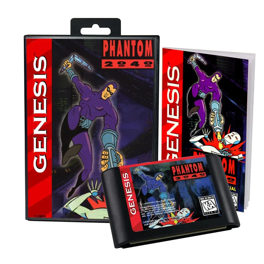 

Игровая карта Phantom 2040 для игровых картриджей MD для консолей SEGA Mega Drive Genesis с коробкой и инструкцией, версии EUR, JAP, US