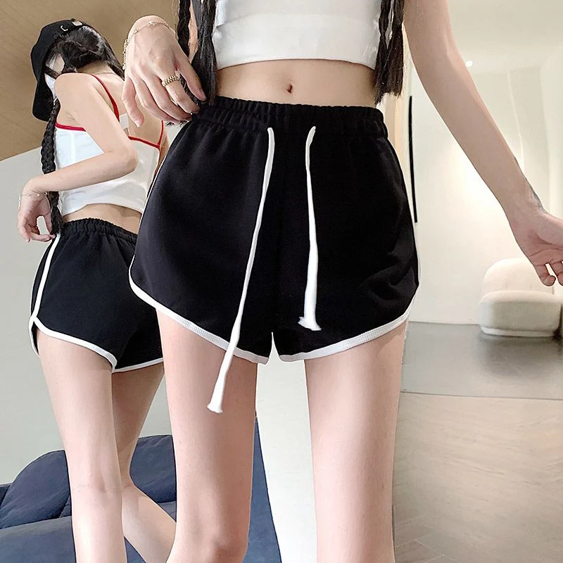 

2026 Summer Women Leisure Fashion Short Pants Lady Chic Korean High Waist Shorts Girls Baggy Thin Lace Up Slacks