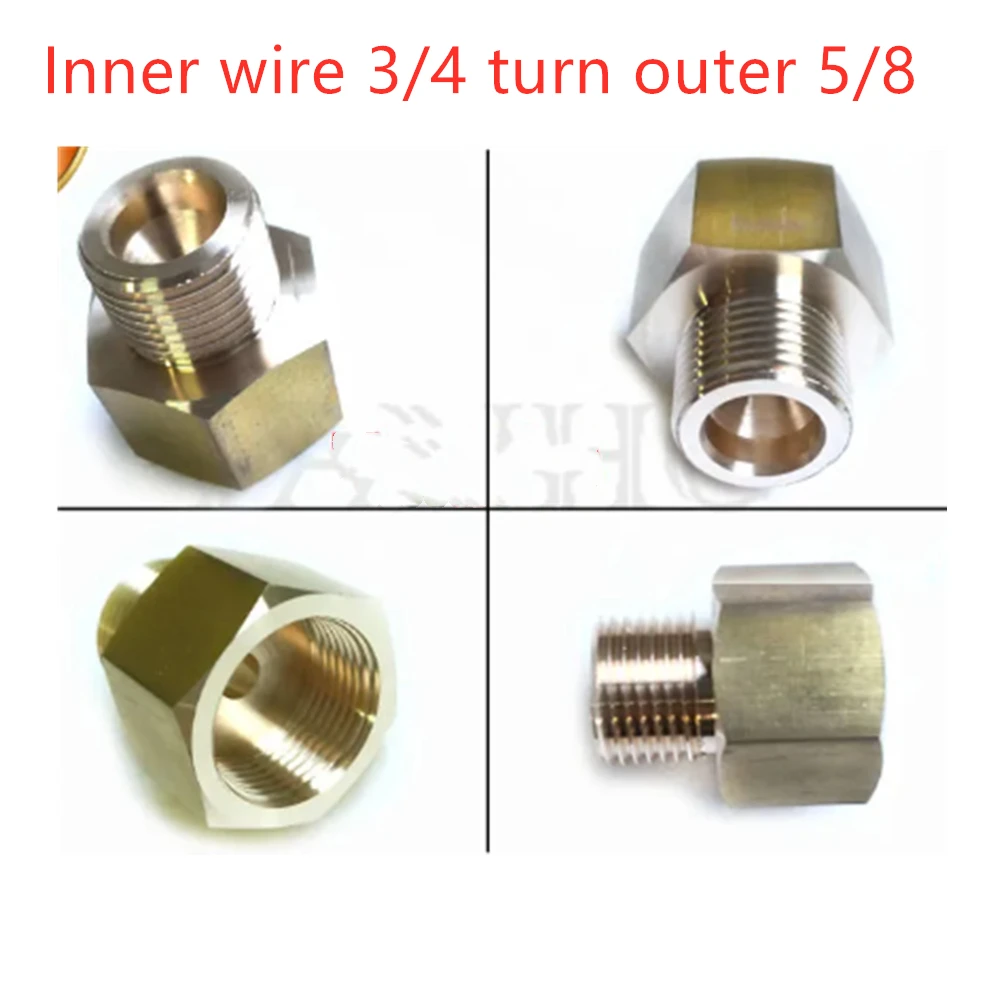 

1pcs Inner wire 3/4 turn outer 5/8 joint copper joint G5/8 adapter 6-point adapter QF-10 valve adapter