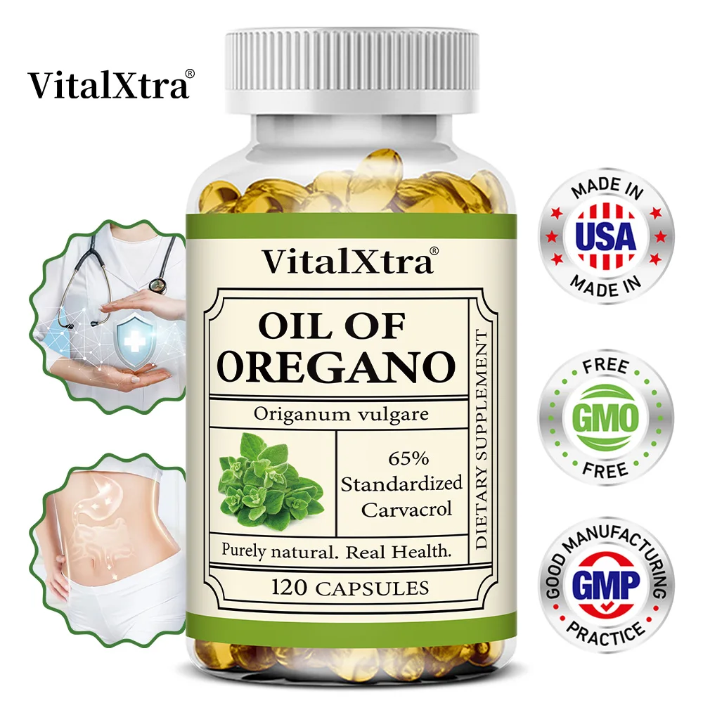 

Oregano Oil - Immune and Antioxidant Support Supplement, Promotes Digestion, Maintains Heart Health, Detoxifies, 120 Capsules