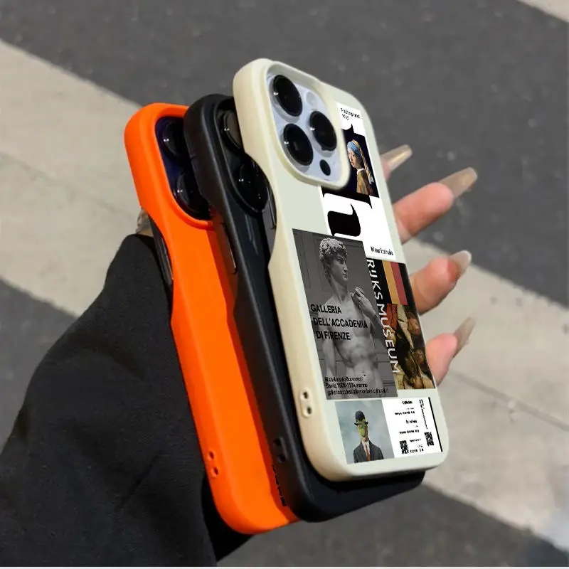 Minimalist Label For IPhone 16 Case Half Pack Phone Shell For IPhone 15 14 13 12 11 Pro 15 16 Plus Silicone Anti Fall Back Cover