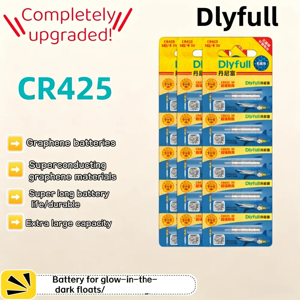 5-50PCS CR425 Luminous Battery Fishing Float Night Fishing Accessories Tackles Electronic Floats Batteries